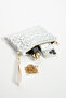Star Embroidered Portfolio Handbag with Chain and Wrist Strap, Satin Lined Clutch Bag - 4