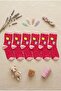 Girl's 6-Piece Pink Polka Dot and Teddy Bear Patterned Socks Set for 11-12 Years Old