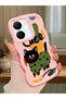 Vivo Y27S Compatible Case Camera Protective Pink Silicone Couple Phone Case Cat Pattern