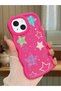 iPhone 15 Compatible Case Camera Protector Red Silicone Couple Phone Case Star Pattern