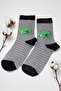 Boy's 9-10 Years Old Striped Patterned Light Gray 5-Piece Sock Set - 2