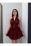 Women's Halter Neck Mini Dress Backless Waist Cinched Summer Chic Casual Dress