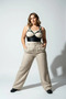 Plus Size Black Women's Belt Ring Detailed Leather Bra Harness Body Accessory - 3
