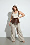Plus Size Brown Women's Belt Corset Style Strap Tassel Detailed Leather - 4