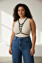 Plus Size Black Women's Belt, Ring Detailed Leather Body Belt - 2