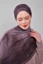 شال من القطن الموسلين بتصميم داكن منقوش بنقش المنك - 3