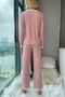 Ribbed Lace Detail Two-Piece Pajama Set - 4