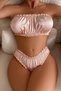 Women's Satin Flexible Lycra Underwear and Top Set, Stylish Shiny Satin Underwear Set, Dowry Set - 2