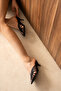 Fiora Satin Cage Detailed Pointed Toe Women's Heeled Slippers - 3