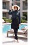 Full Covered Hijab Swimsuit Ethnic Patterned Jawhara 4-Piece Set Swim Beachwear - 4