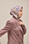 Twill Silk Scarf Large Floral Lilac 90X90 - 4