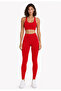 Women's Sports Bra with Cross Back Adjustable Straps and Support - Red - 6