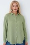 Women's Cotton Fabric Epaulet Sleeve Detailed Oversize Muslin Shirt