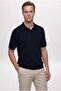 Ds Damat Regular Fit Navy Blue Summer Rayon Knitwear T-Shirt