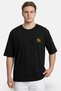 Men Crew Neck Short Sleeve Graphic Print T-Shirt, Black