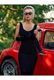 Women's Strappy Deep Round Neck Backless Midi Diver Dress