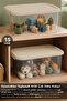 2-Piece Lockable Box - Toy Organizer Baby Kids Room Storage Organizer 15Lt Beige - 2
