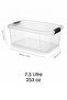 3-Piece 7.5Lt Elora Organizer Box - Lockable Lid Kitchen Organizer Legume Storage Container Transparent - 5