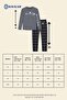 Men's Cotton Crew Neck Printed Long Sleeve Pajama Set 9814 Gray - 4