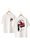 Castle Red Tree Printed on the Back and Front Chest, 100% Cotton Oversize Loose Regular Fit Crew Neck T-Shirt
