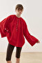 Crew Neck Linen Shirt Red - 6