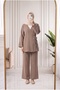 Vinmora Side-Tie Kimono and Strawberry Trousers Set As478-Ek544 Milk Coffee