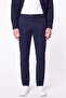 Comfort Fit Elastic Waist Flexible Linen Navy Blue Trousers P 1221 - 2