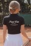 Women's Polo Collar Sunshine Club Printed T-Shirt Black – 100% Cotton, Lycra Comfortable Fit Stylish Blouse - 2