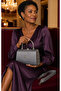 Women's Silvery Metal Handle Box Evening Dress Hand and Shoulder Bag - 2
