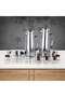 21 Pieces Tea & Coffee Set, Silver & Dark Wood