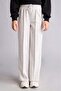 Cotton Wide Leg Light Gray Melange Trousers Girls I3104A826Au - 3
