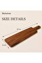 Walnut Wood Long Paddle Serving Board with Handle 49 × 12 cm for Cheese, Bread, Sushi, Fruit, Desserts and Appetisers - 2