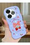 Infinix Smart 8 Plus Compatible Case Camera Protector Blue Silicone Couple Phone Case Strawberry Pattern
