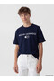 Original Oval Collar Slogan Printed Boys' T-Shirt