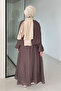 Buckle Skirt Suit - Brown - 6