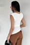 Cream Women's Padded Zero-Sleeve Blouse - 4