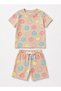 Girls Beige Pastel Flower Print Co-ord Set - 6