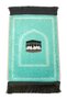 Mini Forehead Prayer Mat Non-Slip Base Patterned Pocket Type Travel Prayer Mat - Turquoise - 2