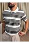 Knitwear Polo Collar Striped T-Shirt Code:Jsm26Pt-002 - 2