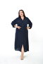 Women's Woven Whiscone Large Size Dress - 8