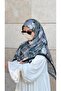 وشاح قطني بنمط غونكا - أنثراسايت - 3