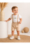 Baby Boy Suspender Shorts Set |   Cotton Summer T-Shirt 2-Piece Set 2 Pieces T-Shirt+Overalls 100%100% Cotton - 4