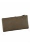 Unisex Genuine Leather Khaki Color Zippered Multi-Compartment Long Wallet - 6