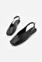 Women's Blunt Toe Open Back Mary Jane Ballerinas Efisa Black