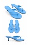 Women's Baby Blue Thin Strap Low Heel Flip Flops Velaj - 3