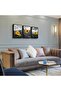 Sunflower Field Black White Black Framed Canvas Wall Art 3 Panels | 30x40cm 12x16 inch Each | Yellow Flower Framed Decor