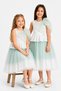 Girl's Peplum Detailed, Layered Tulle Evening Dress with Shoulder Bow Accessory and Lining, Ages 6-10, Special Occasion, Birthday, Wedding - 5
