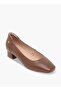 Solid Leather Slip-On Shoes with Block Heels - 2