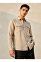 Men Regular Fit Collared Long Sleeves Linen Shirt