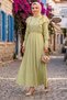 Ruffle Lace Modal Lined Tulle Dress Green Hnt8618